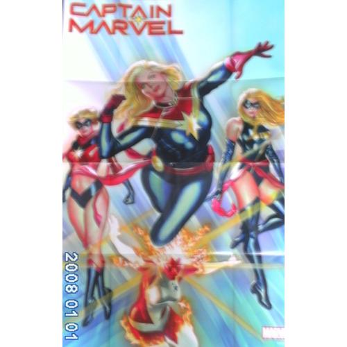 Poster Captain Marvel Alex Ross Promo 61 Cm X 91 Cm État Neuf.