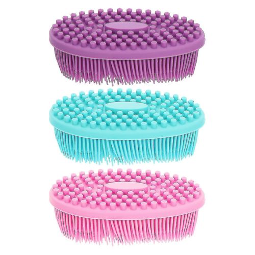 Lot De 3 Brosses De Bain En Silicone Pour Enfants Et Adultes - Masser, Exfolier Et Nettoyer - Outil De Douche Sûr Et Polyvalent 