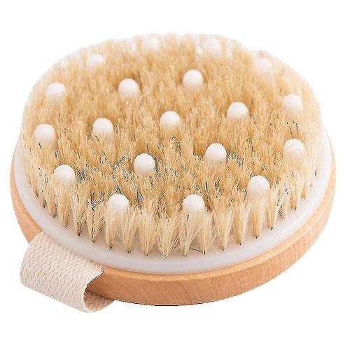 Brosse De Bain À Tête Ronde Sans Manche ¿ Brosse De Douche Exfoliante En Bois Pour Une Peau Lisse Et Éclatante ¿ Kaki 