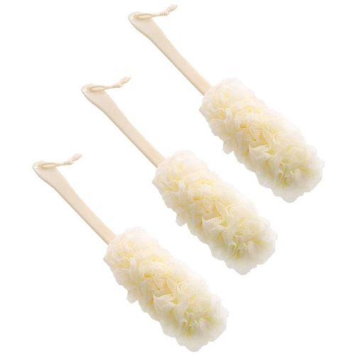 Lot De 3 Brosses De Bain À Long Manche Et Éponges En Nylon Souple - Parfaites Pour Exfolier Et Atteindre Toutes Les Zones 