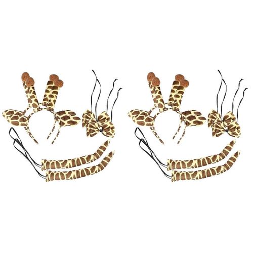 Ensemble de cosplay animal 4 pièces : serre-tête, n?ud papillon et queue pour fêtes, défilés de mode et événements ¿ Marron clair