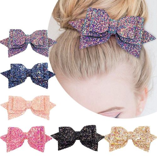 Lot De 6 N?uds À Cheveux Multicolores À Paillettes Faits À La Main Pour Filles Et Adolescentes - Accessoires Parfaits Pour Toutes Les Occasions !