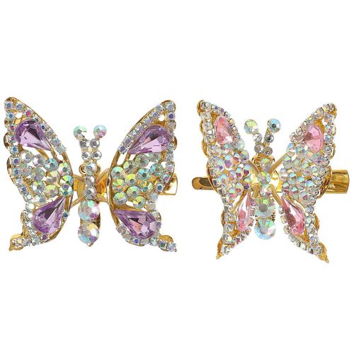 Élégantes Pinces À Cheveux Papillon En Métal Scintillant Pour Femmes Et Filles, Lot De 2 Pièces, Idéales Pour Toutes Les Occasions. 