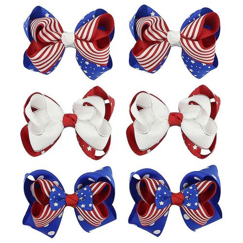 Lot De 6 Barrettes Crocodiles Colorées À Motif Drapeau Américain Pour Événements Patriotiques Et Style Quotidien