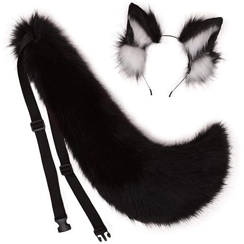 Serre-Tête Oreilles Et Queue D'animal, Accessoire De Costume De Cosplay Pour Renard, Chat, Chien, Loup - Parfait Pour Les Fêtes Et Halloween