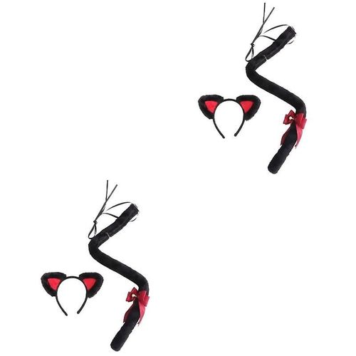 Ensemble De 2 Bandeaux Et Queue De Chat ¿ Accessoires Capillaires Mignons Pour Déguisements, Fêtes, Festivals Et Costumes