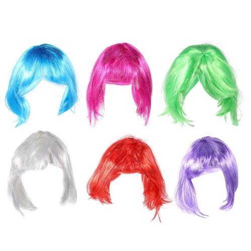 6 Perruques Courtes Colorées Pour Fêtes Et Cosplay ¿ Postiches Résistantes À La Chaleur Pour Femmes ¿ Accessoires De Déguisement Amusants