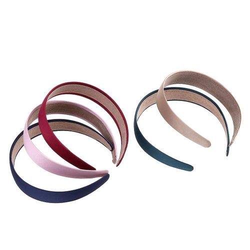 5 Bandeaux Élégants Pour Filles ¿ Bandeaux En Tissu De 3 Cm De Large, Kaki, Rose, Bordeaux, Bleu Marine Et Vert Foncé