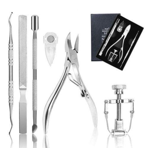 Coffret Professionnel Bran 6 Pièces En Acier Inoxydable Pour Ongles Incarnés : Coupe-Ongles, Repousse-Ongles Et Correcteur 