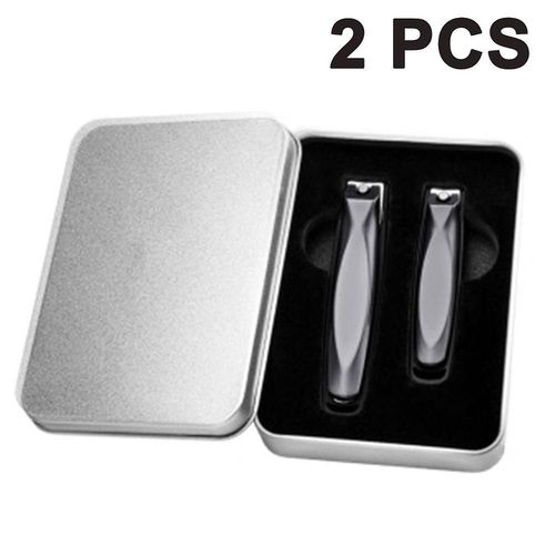 Ensemble De Coupe-Ongles En Acier Inoxydable - Design Anti-Éclaboussures, Ultra Tranchant, 2 Pièces Pour Ongles Des Mains Et Des Pieds, Pour La Maison Et Les Voyages 