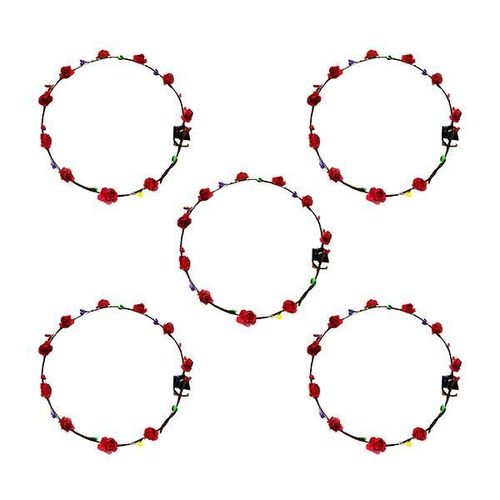 Lot De 5 Bandeaux Floraux Rouges Pour Filles ¿ Accessoires De Fête Élégants Pour Mariages, Événements Et Photos