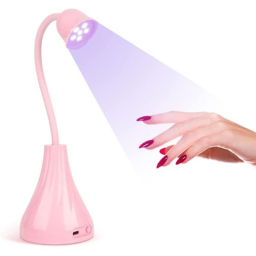 Lampe Uv Led Rotative À Col De Cygne Pour Ongles ¿ Mini Lampe De Séchage Rapide En Forme De Lotus Pour Usage Domestique Et Professionnel 