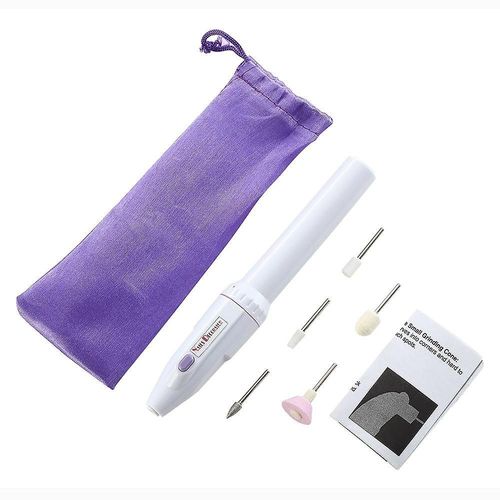Kit De Ponceuse À Ongles Électrique 5 En 1 Pour Manucure Et Pédicure : Portable, À Une Main, Alimentée Par Batterie, Facile À Utiliser 