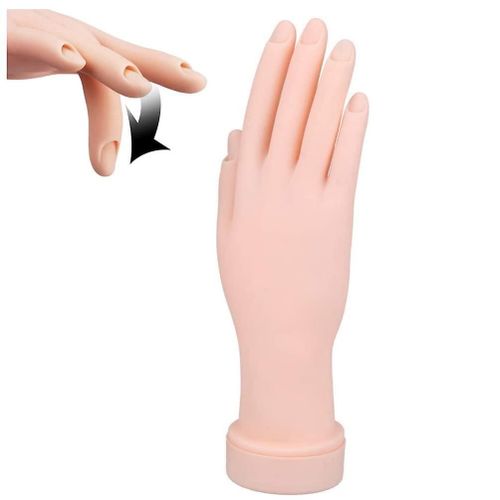 Main D'entraînement Flexible Et Réaliste Pour Ongles En Acrylique ¿ Mannequin En Caoutchouc Souple Pour Techniques De Nail Art