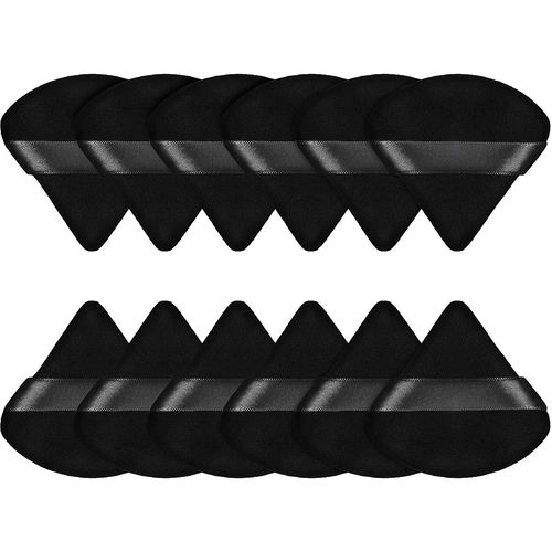 Lot De 12 Houppettes De Maquillage Pour Application Humide Et Sèche - Design Doux En Triangle Et Cercle Pour Un Fond De Teint Et Une Poudre Impeccables 