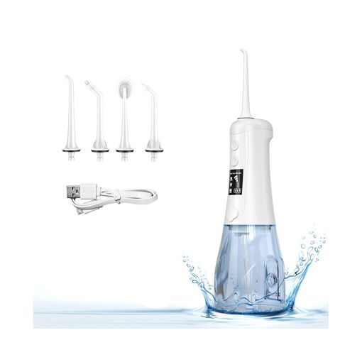 Hydropulseur Portable Sans Fil Avec 3 Modes, 4 Embouts De Jet, Rése...