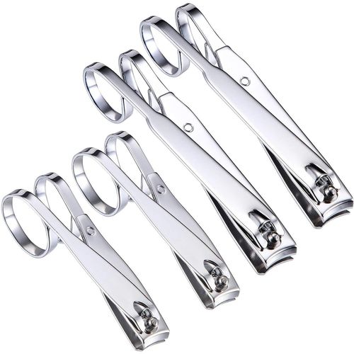 Ensemble De 4 Coupe-Ongles Haut De Gamme ¿ Coupe-Ongles Ergonomiques En Acier Carbone Pour Les Mains Et Les Pieds Avec Poignée Confortable 