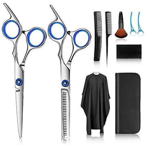 Ensemble De Ciseaux De Coiffure Haut De Gamme En Acier Inoxydable Avec Peignes, Pinces Et Accessoires Pour Usage Professionnel Et Domestique 