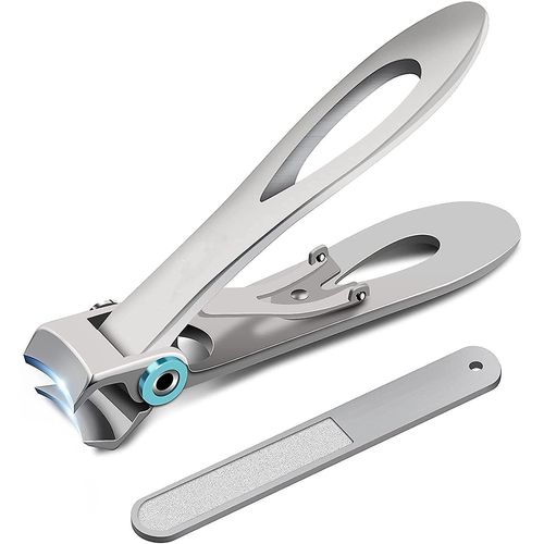 Coupe-Ongles Extra-Large Robuste Pour Ongles Épais Des Pieds Et Des Mains - Ergonomique, En Acier Inoxydable, Avec Lime À Ongles 