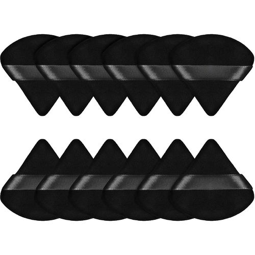 Lot De 12 Houppettes De Maquillage Triangulaires - Douces, Polyvalentes Et À Double Usage Pour Une Application Impeccable De La Poudre Et Du Fond De Teint 