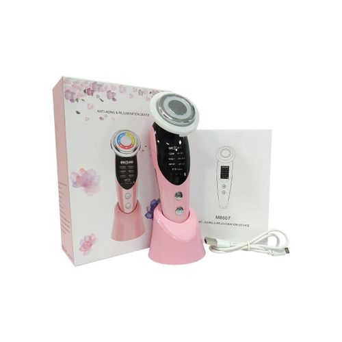 Appareil De Massage Facial Ems 7 En 1 Avec Luminothérapie Rouge Et Radiofréquence Pour Les Soins De La Peau - Appareil Compact Et Élégant