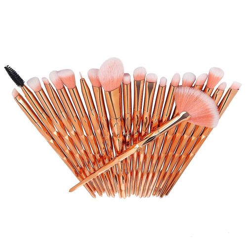 Ensemble De 20 Pinceaux De Maquillage Pour Les Yeux, Les Lèvres Et Le Visage - Pinceaux En Nylon Doux Et Poils De Chèvre Pour Une Application Impeccable 