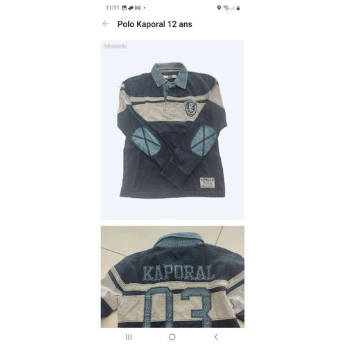 Polo Kaporal 12 Ans, Manches Longues