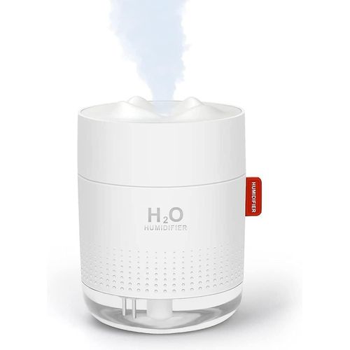 Humidificateur ultrasonique à brume fraîche 500 ml - Silencieux, alimenté par USB, veilleuse LED, 10 à 16 heures d'humidité continue