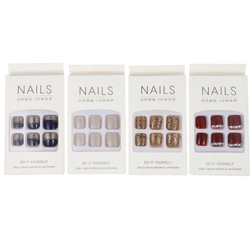 96 Faux Ongles À Presser Pour Pieds ¿ Ongles Artificiels Éclatants Pour Femmes, Application Facile, Parfaits Pour Toutes Les Occasions 
