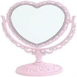 Miroir De Maquillage Double Face En Forme De C?ur De 7 Pouces Avec Grossissement X3 - Miroir De Courtoisie Portable Pour La Maison Et Les Voyages 