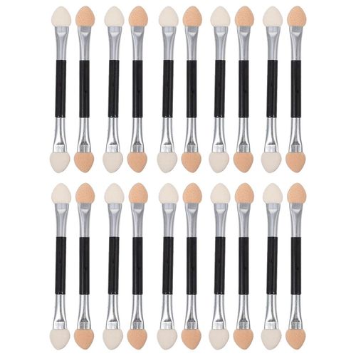 Lot De 20 Pinceaux À Paupières Double Face : Applicateurs Durables, Doux Et Portables Pour Un Maquillage Des Yeux Impeccable. 