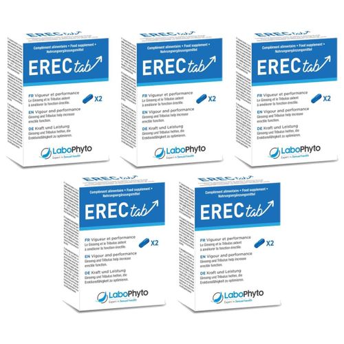 Labophyto Lot De 5 Stimulants Sexuel Rapide Erectab - 2 Comprimés 