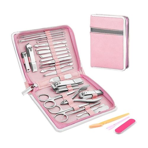 Coffret De Manucure Professionnel 29 Pièces Pour Hommes Et Femmes : Coupe-Ongles, Outils De Pédicure Et Étui De Voyage 
