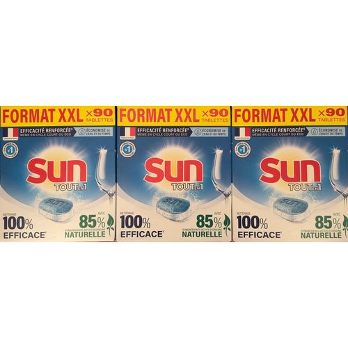 Lot de 3 packs xxl de 90 tablettes SUN tout-en-1