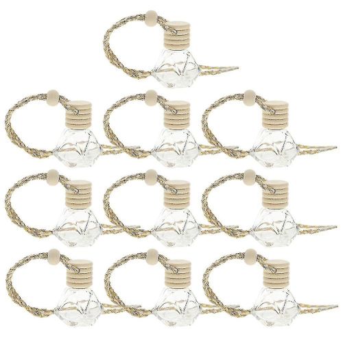 Lot De 10 Flacons D'arômes Transparents Pour Voiture - Diffuseur Décoratif Suspendu Pour Huiles Essentielles Et Parfums, Anti-Stress