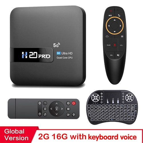 H20PRO Android 10 TV BOX Allwinner H616 double Wifi Quad Core 1080P vidéo TV BOX 4K HD Assistant vocal lecteur multimédia décodeur - Type 16G KEYAIRMOUSE