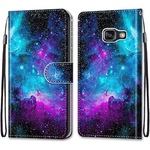 Coque Portefeuille Compatible Avec Samsung Galaxy A3 2016/Sm A310f Flip Étui Case Position De La Carte Et Fonction Support Ciel Etoilé
