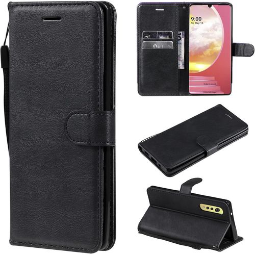 Coque Pour Google Pixel 4 Premium Pu Flip Portefeuille Étui Housse Pour Google Pixel 4 Couleur Solide Case Tpu Antichoc Fermeture Magnétique Noir