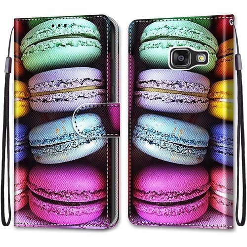 Coque Portefeuille Compatible Avec Samsung Galaxy A3 2016/Sm A310f Flip Étui Case Position De La Carte Et Fonction Support Macaron