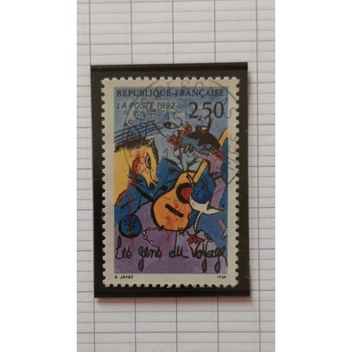 L142 -- Timbre Oblitéré France N ° 2784 -- Année 1992 -- " Les Gens Du Voyage , Cheval Et Guitare ".