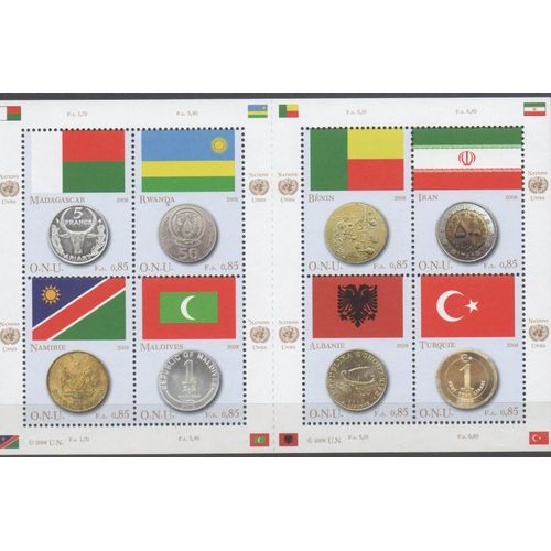 Nations Unies Timbre Les Drapeaux Des Pays 2008