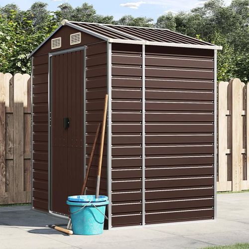 Abri De Jardin Marron 191x130x198 Cm Acier Galvanisé