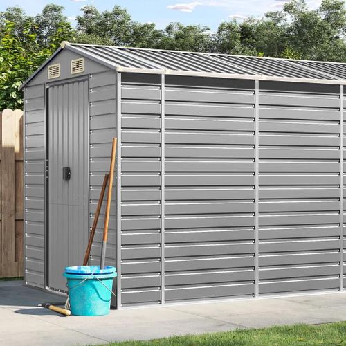 Abri De Jardin Gris Clair 191x980x198 Cm Acier Galvanisé