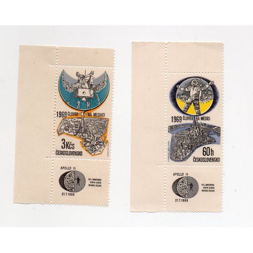 Tchécoslovaquie- Série De 2 Timbres Neufs- Espace- Apollo 11