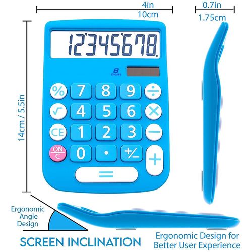 Calculatrice de bureau facile à utiliser avec grand écran, boutons réactifs, double alimentation et fonctions polyvalentes