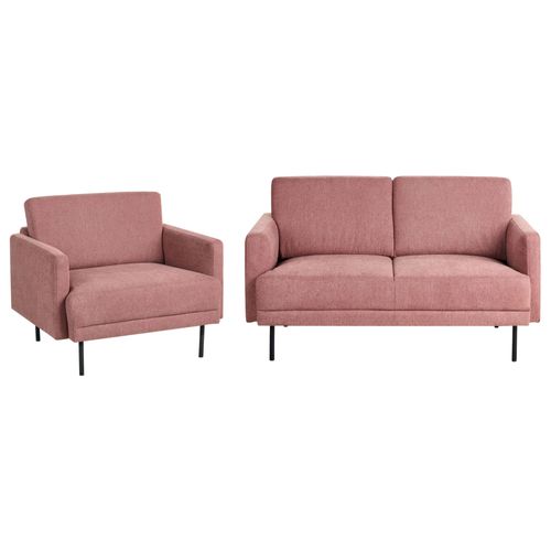 Ensemble De Salon En Tissu Rose Breda