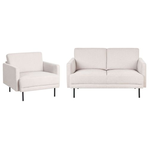Ensemble De Salon En Tissu Beige Clair Breda