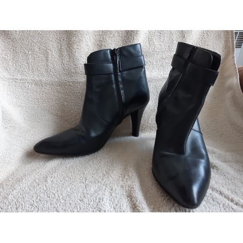 Bottines En Cuir Noires Talons Aiguille 8 Cm Taille 39