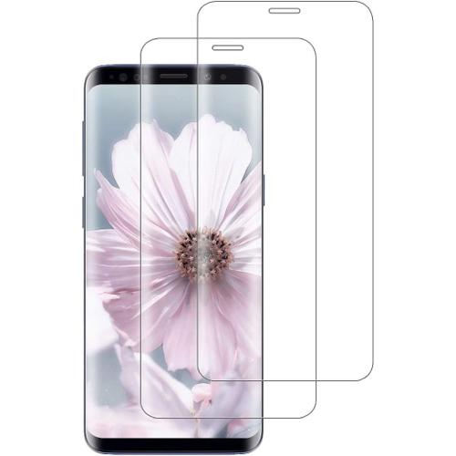 2 Pièces Verre Trempé Galaxy S8, Vitre Protection Samsung S8 [3d Couverture Complète] [Anti Fingerprint] [Sans Bulles] [Anti Rayures] [Pose Facile] Film Protection D'écran Samsung Galaxy S8