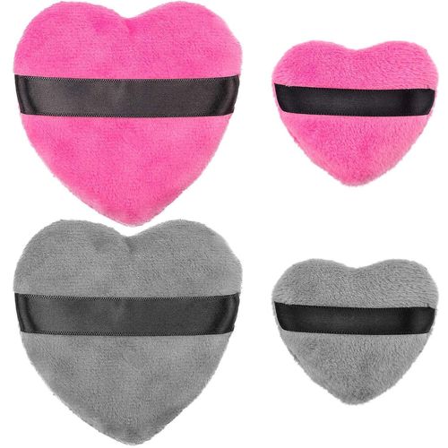 Lot De 4 Houppettes À Maquillage En Velours ¿ Applicateurs De Poudre En Coton Doux Pour Un Fond De Teint Impeccable Et Un Estompage Facile 
